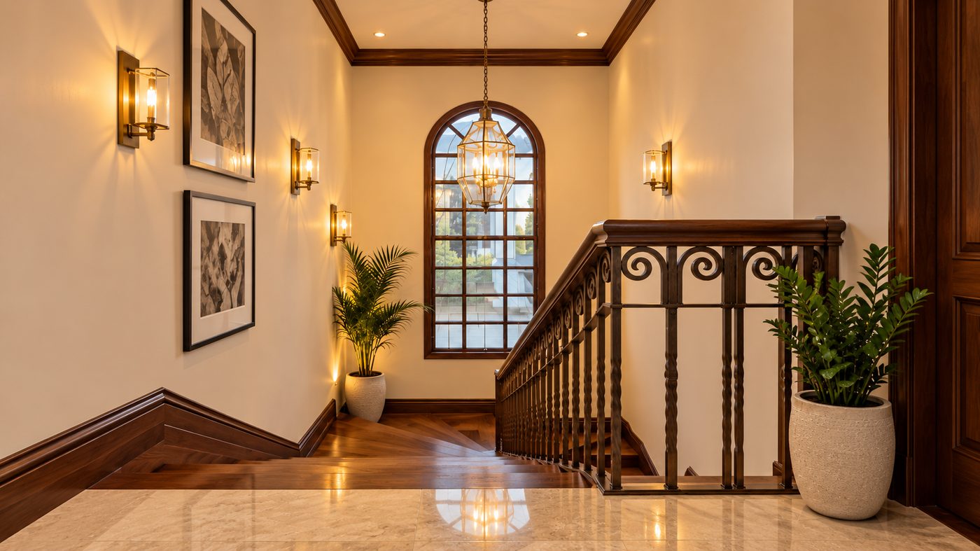 Interior staircase and landing of a renovated residence in Ayala Alabang Village